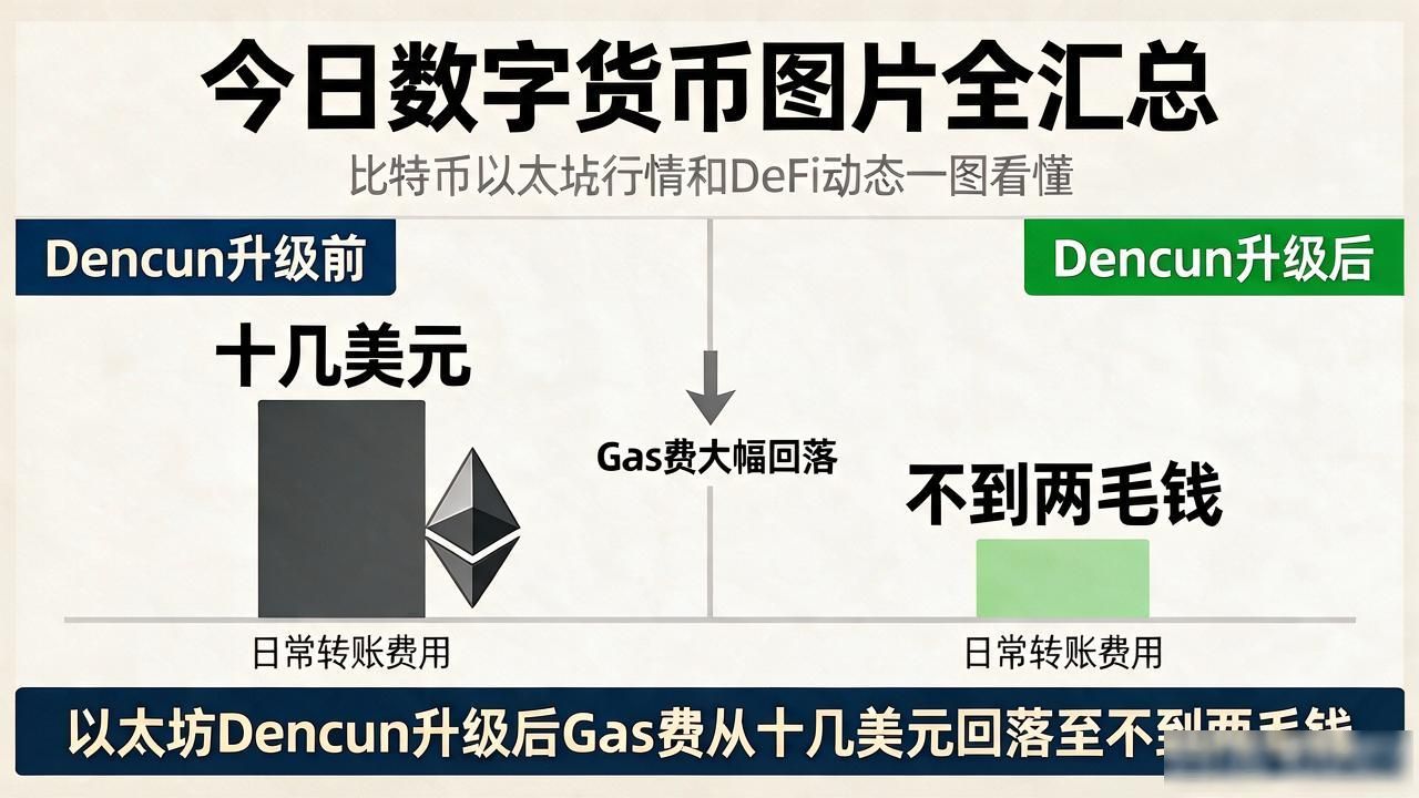 今日数字货币图片全汇总，比特币以太坊行情和DeFi动态一图看懂
