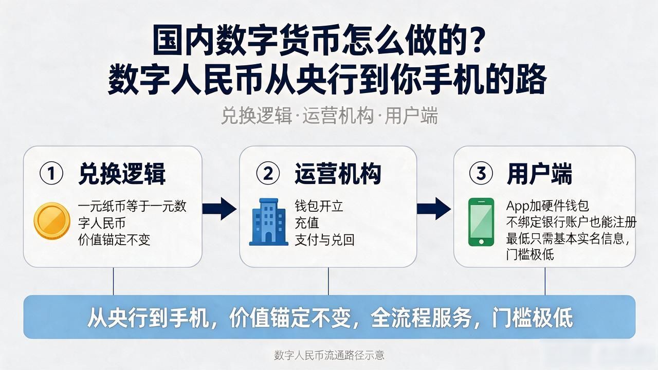 国内数字货币怎么做的？数字人民币从央行到你手机的路