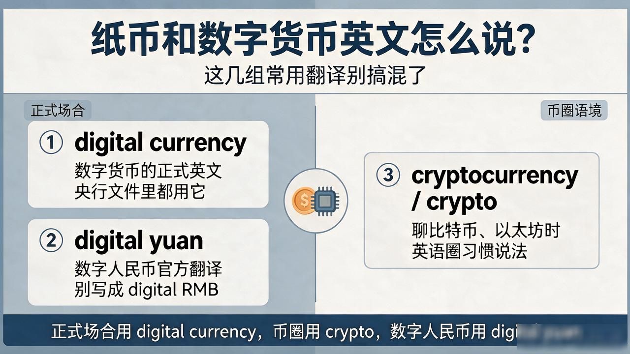 纸币和数字货币英文怎么说？这几组常用翻译别搞混了