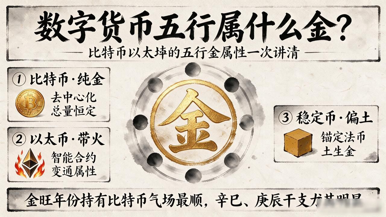 数字货币五行属什么金？比特币以太坊的五行金属性一次讲清