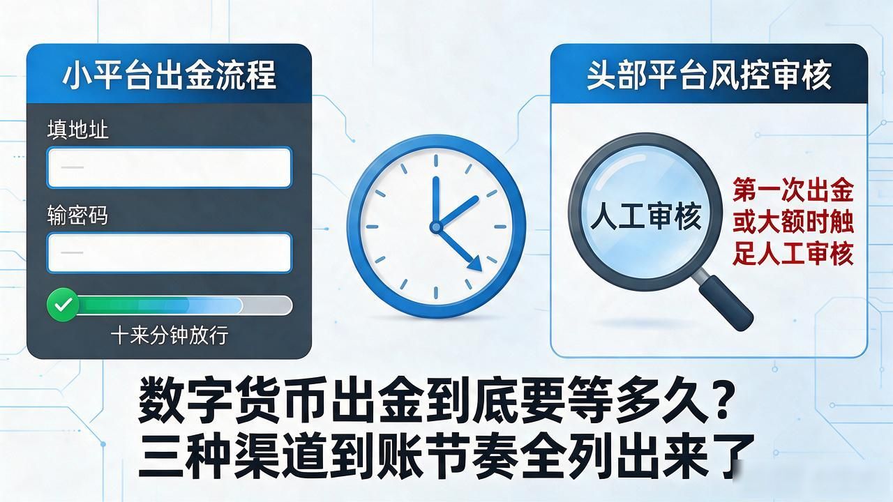 数字货币出金到底要等多久？三种渠道到账节奏全列出来了